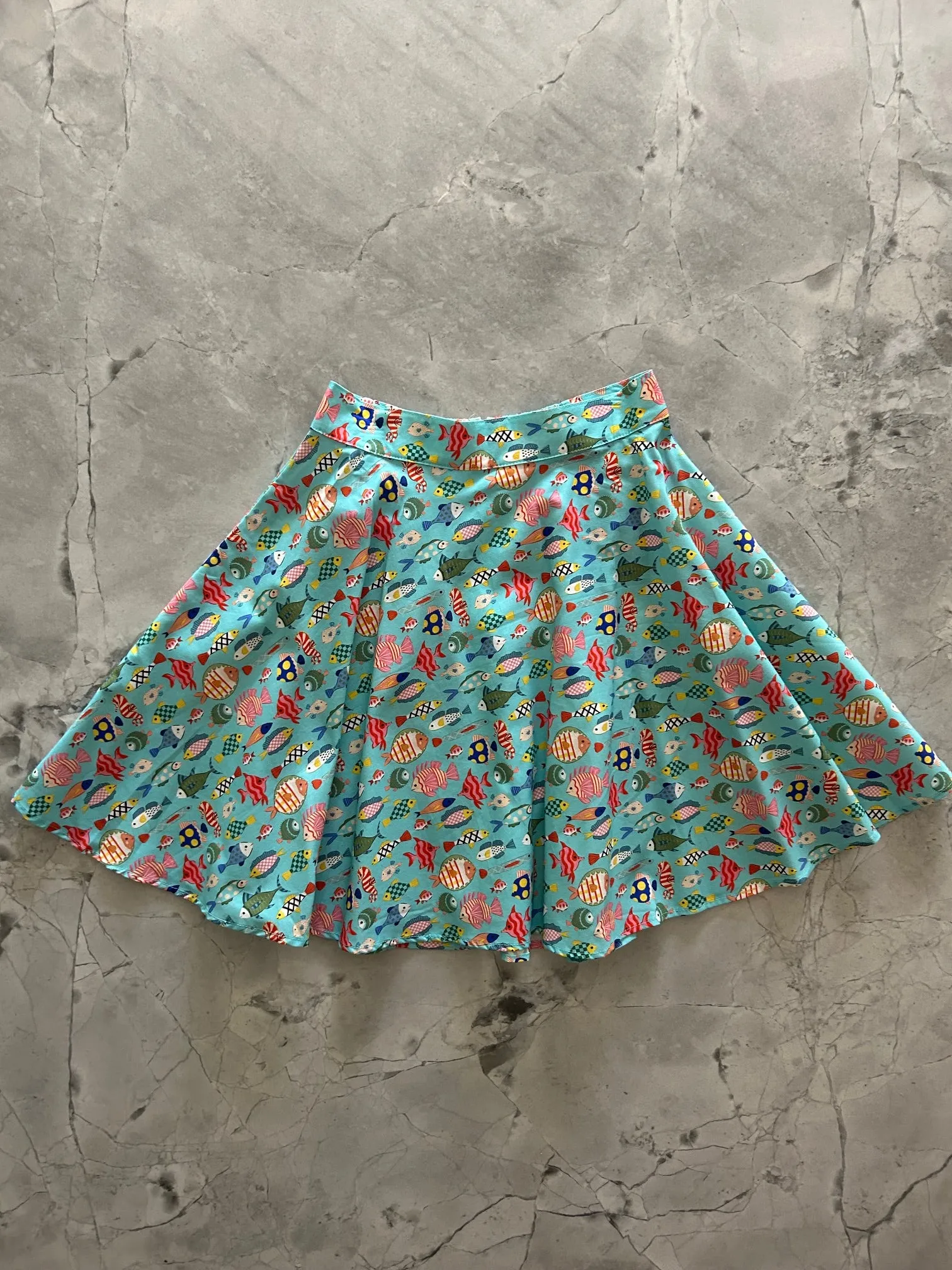 Colorful Fish Skater Skirt sold by Retrolicious