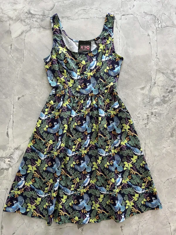 Birds Fit & Flare Dress sold by Retrolicious