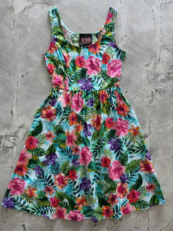 Tropical Fit & Flare Dress sold by Retrolicious