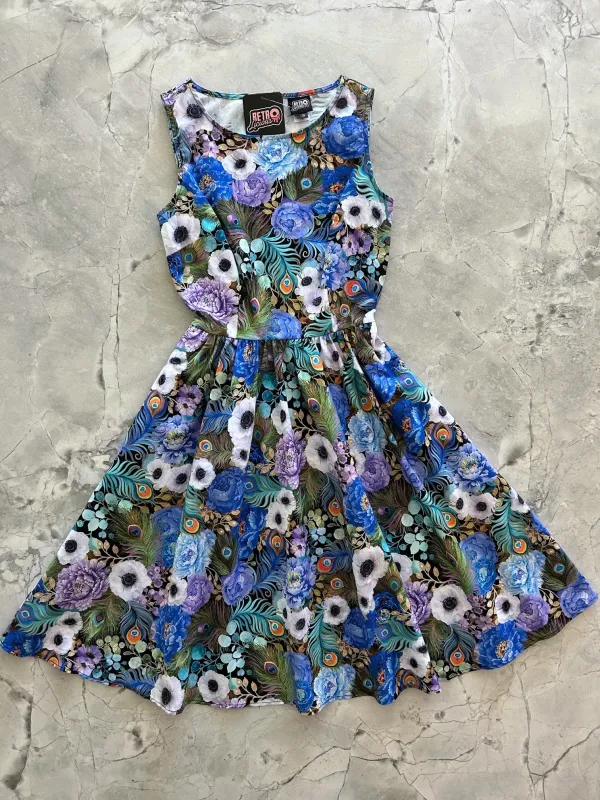 Peacock Floral Vintage Dress sold by Retrolicious