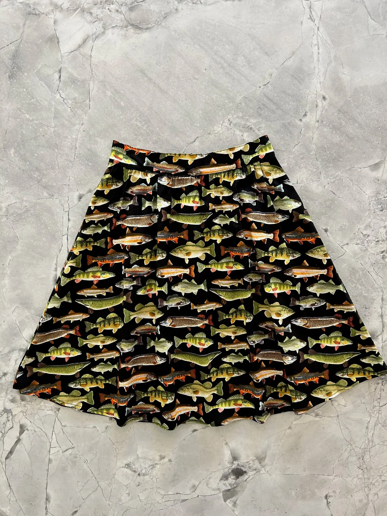Fish A-line Skirt sold by Retrolicious