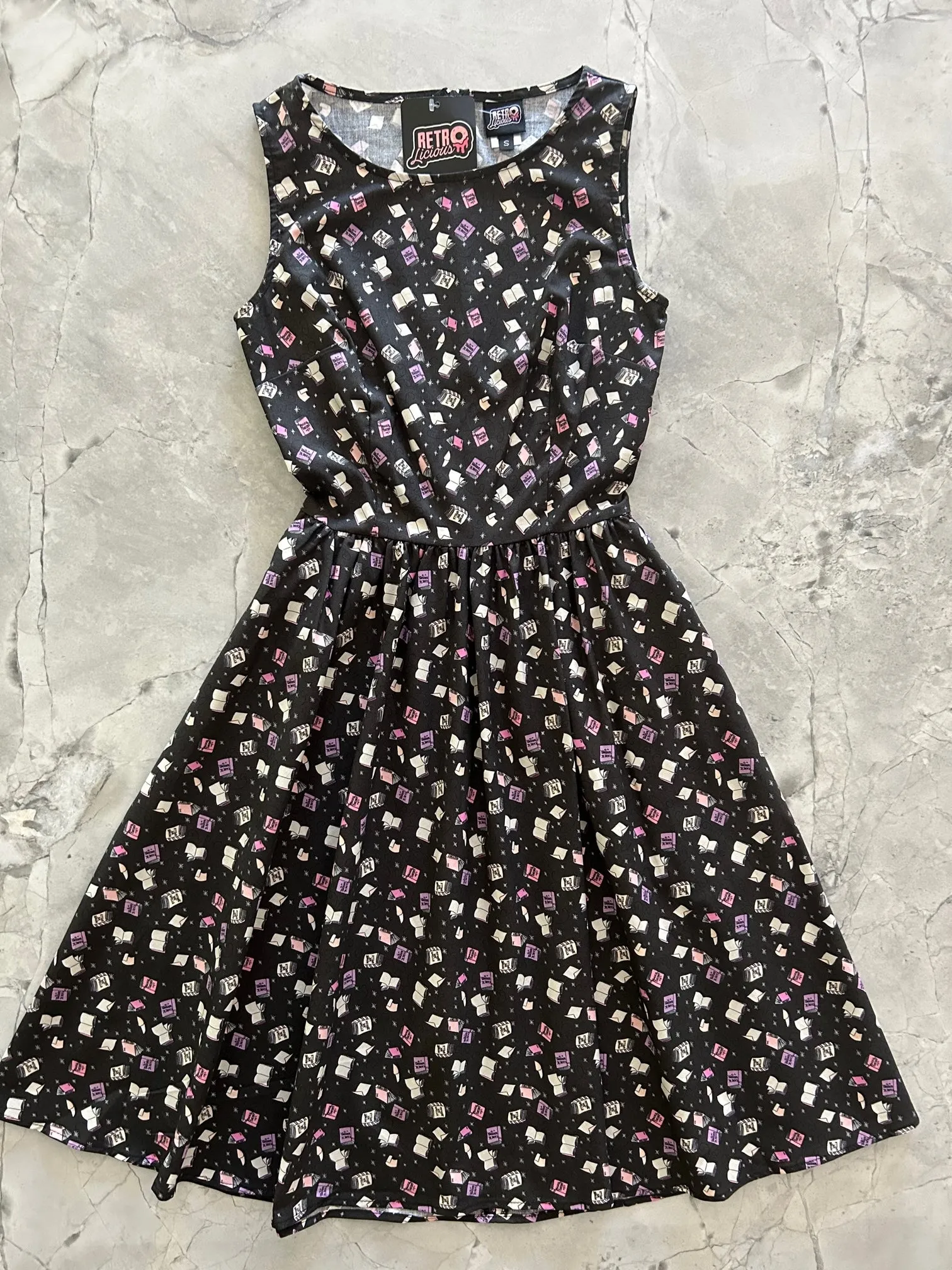 Magic Books Vintage Dress - Medium only sold by Retrolicious