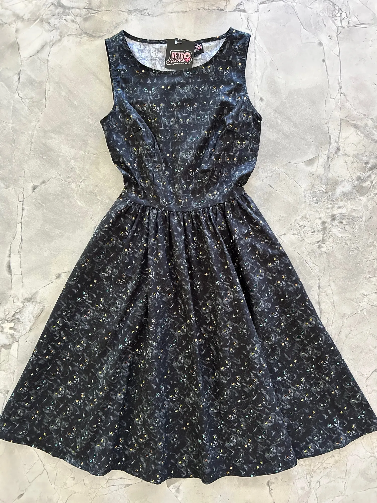 Black Cats Vintage Dress - XS only, 1 left! sold by Retrolicious