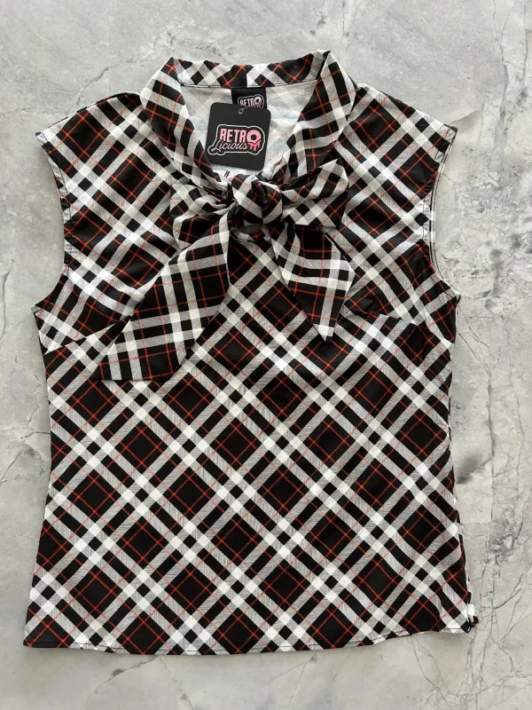 Plaid Bow Top sold by Retrolicious