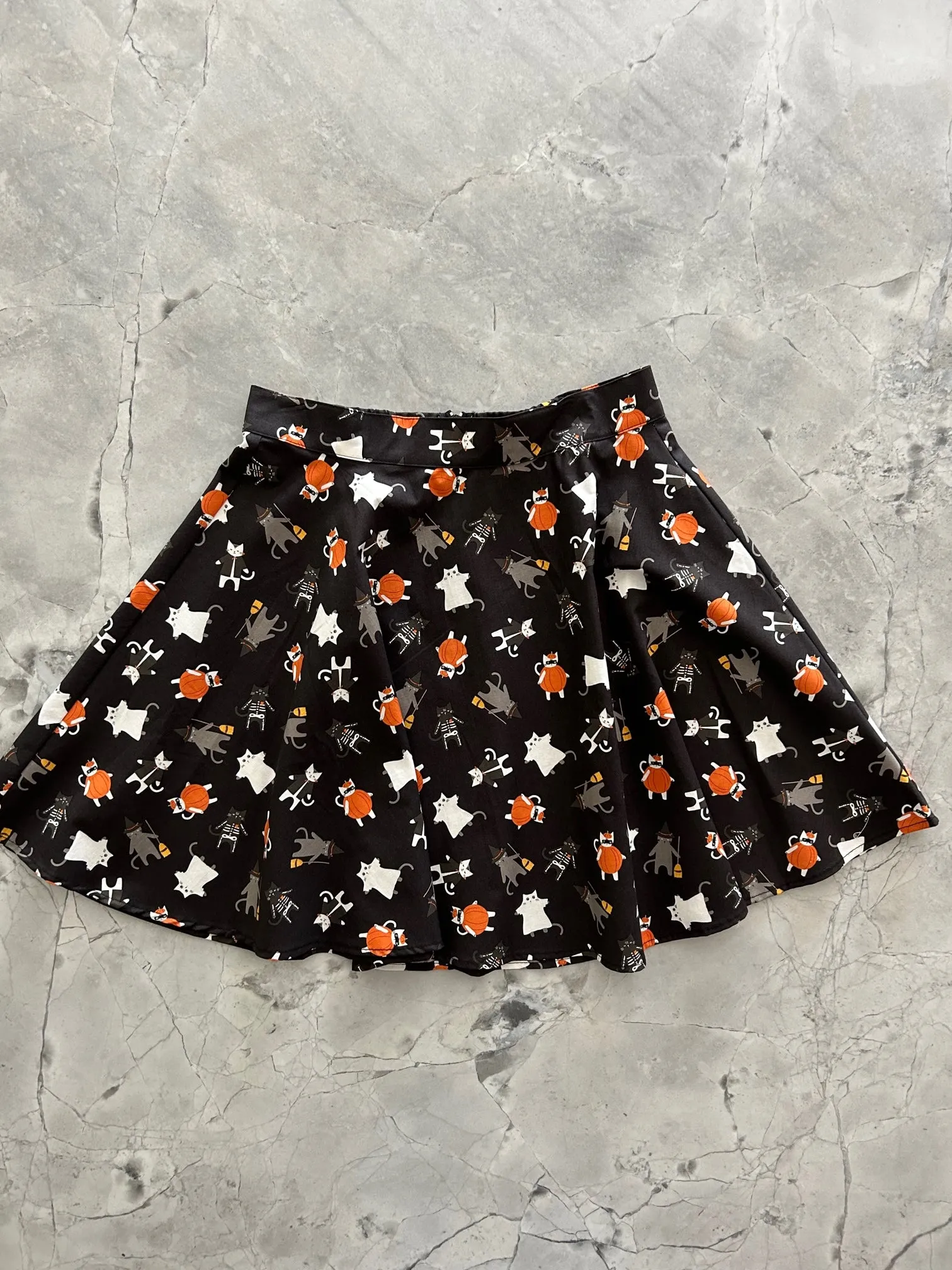 Spooky Cats Skater Skirt sold by Retrolicious