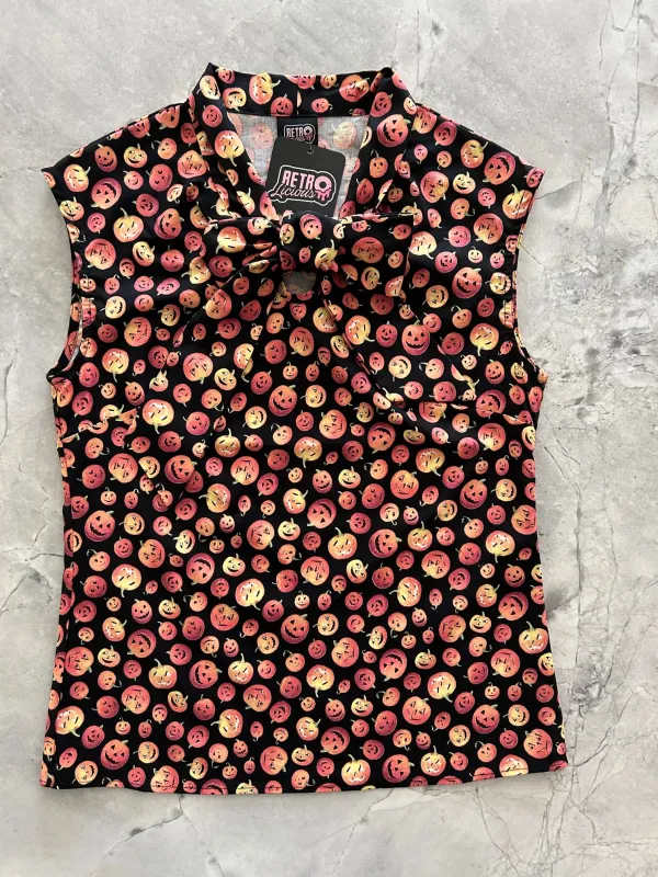 Pumpkins Bow Top - Lg only sold by Retrolicious