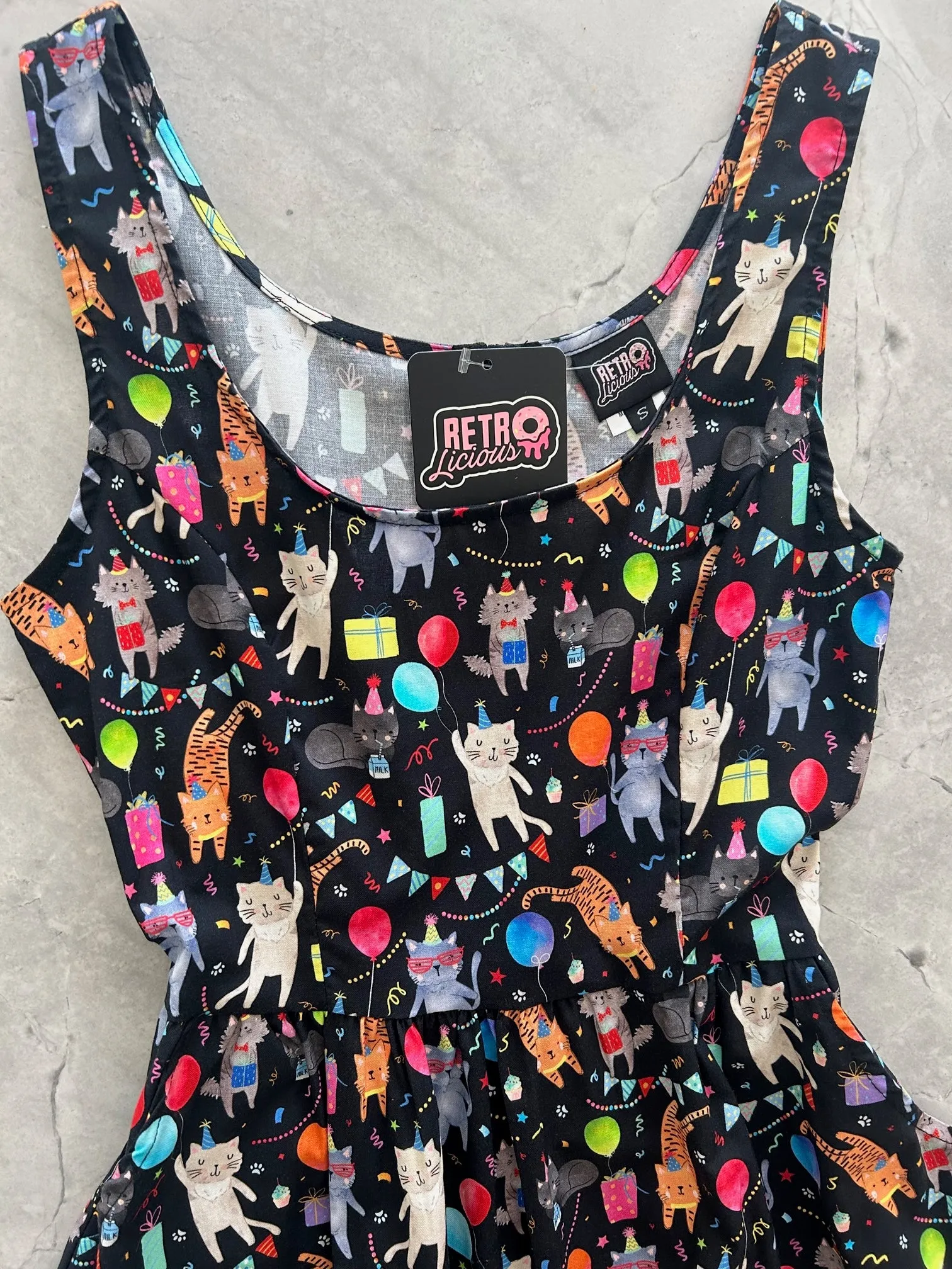 Party Cats Fit & Flare Dress sold by Retrolicious product image thumbnail 2