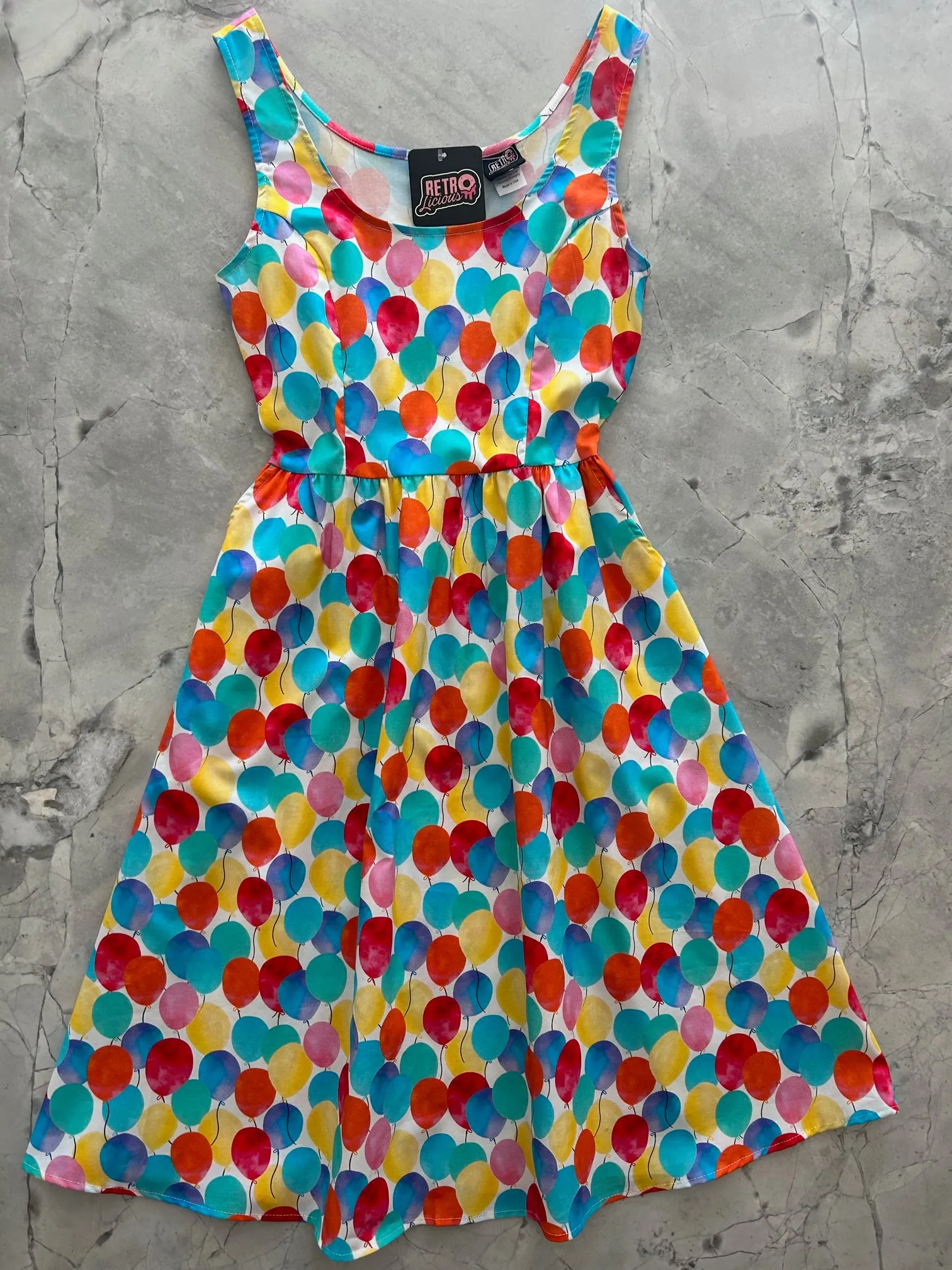Balloons Fit & Flare Dress sold by Retrolicious