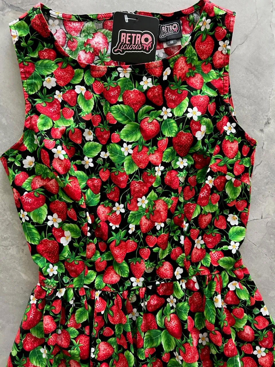 Strawberries Midi Dress - XS only, 1 left! sold by Retrolicious product image thumbnail 2