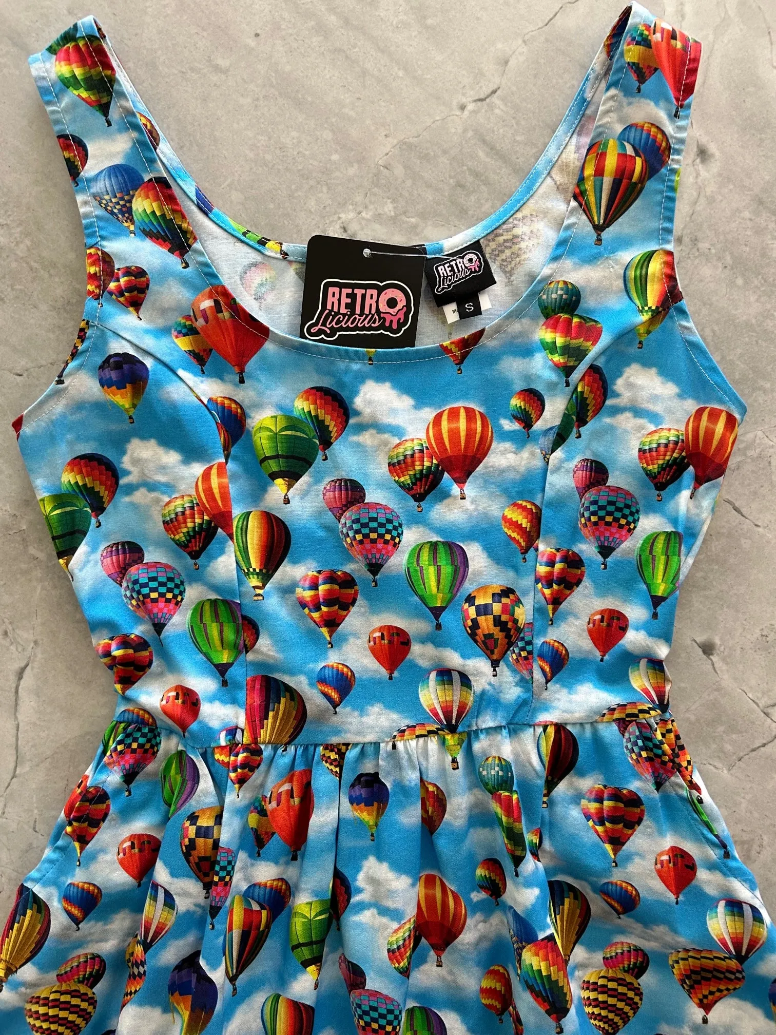 Hot Air Balloons Fit & Flare Dress sold by Retrolicious product image thumbnail 2