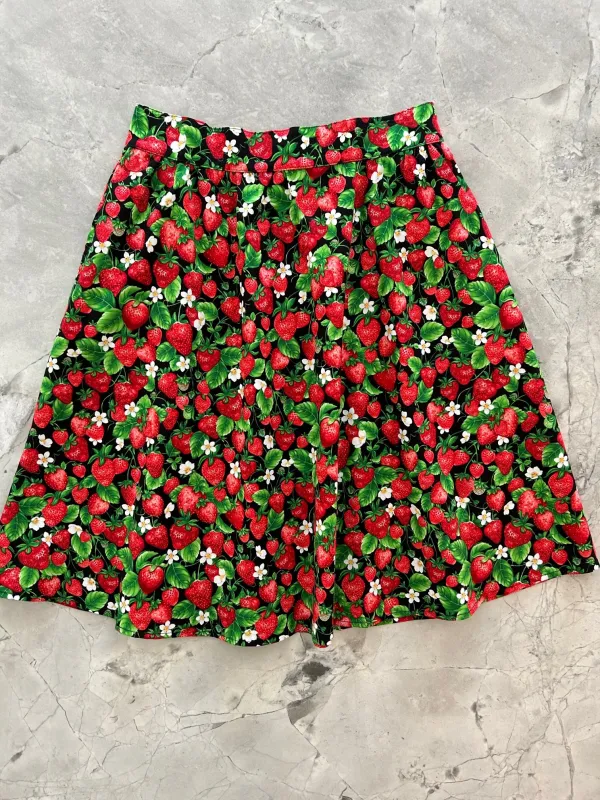 Strawberries A-line Skirt sold by Retrolicious