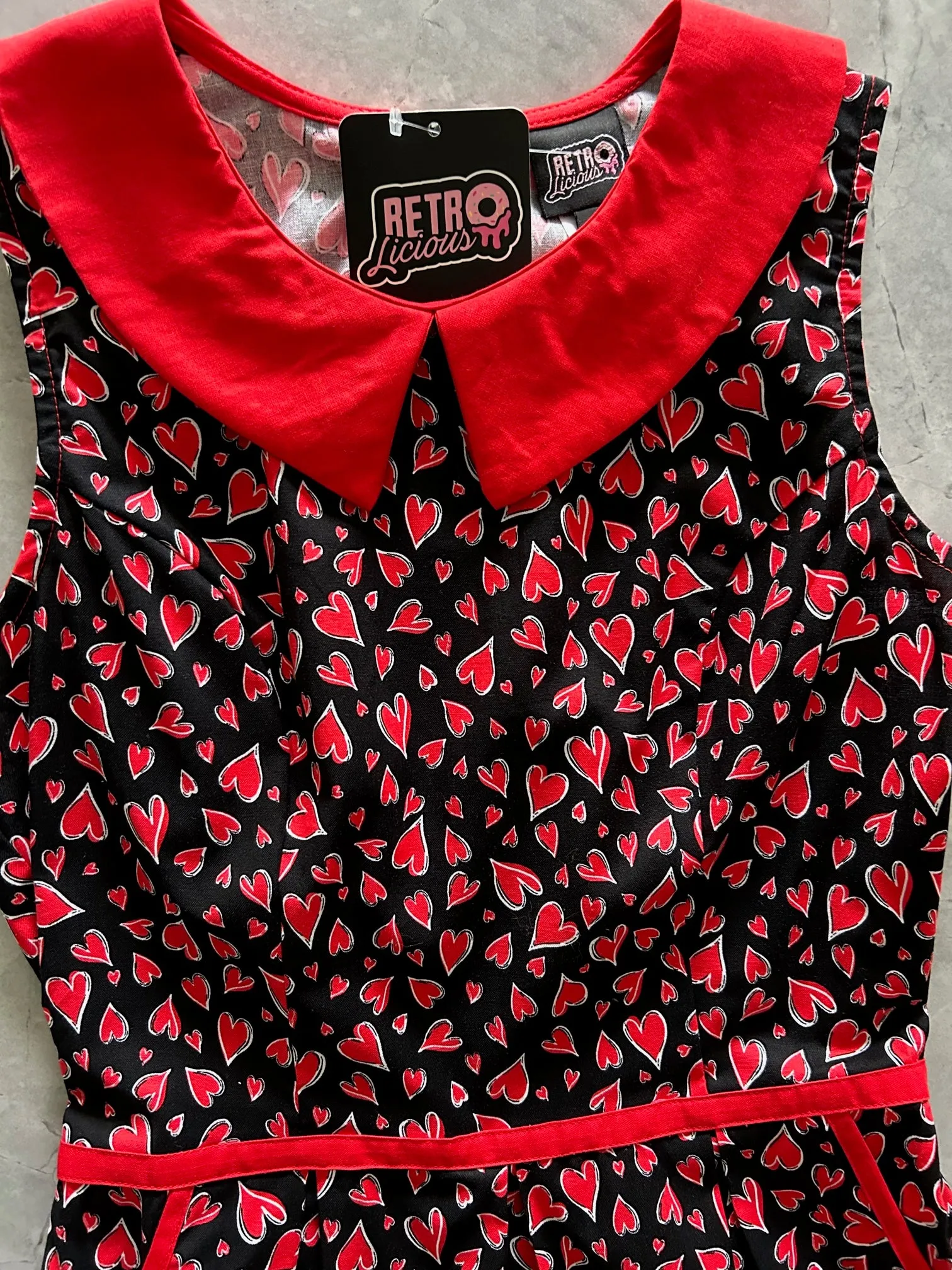 Hearts Collared Dress sold by Retrolicious product image thumbnail 2