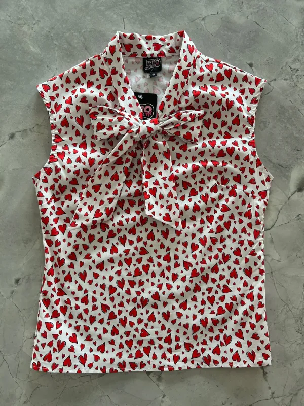 Hearts Bow Top sold by Retrolicious