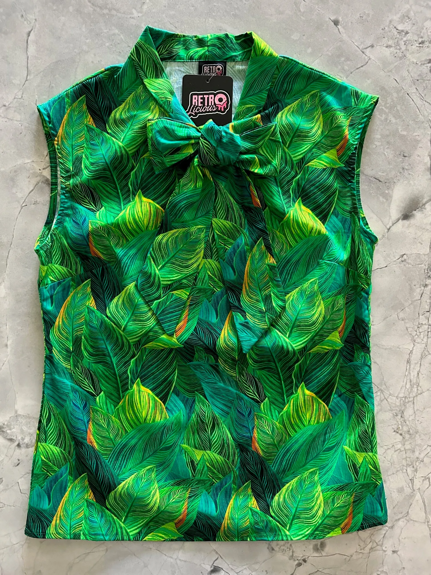 Leaves Bow Top sold by Retrolicious