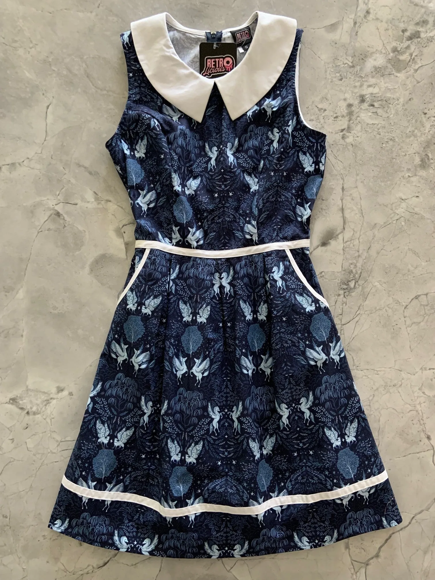 Midnight Collared Dress sold by Retrolicious