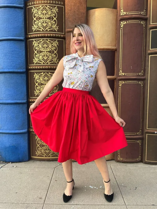Peggy Swing Skirt in Red sold by Retrolicious