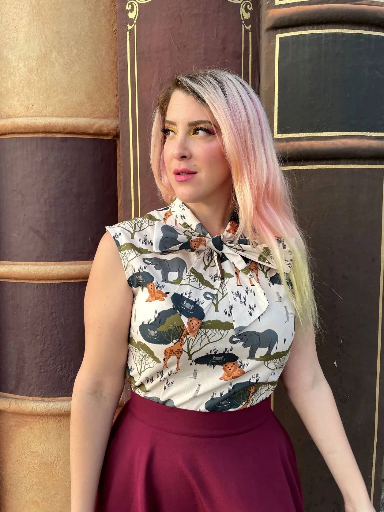 Burgundy Skater Skirt sold by Retrolicious product image thumbnail 5