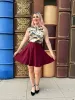 Burgundy Skater Skirt sold by Retrolicious