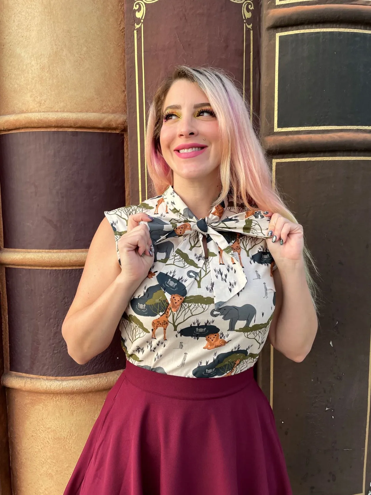 Burgundy Skater Skirt sold by Retrolicious product image thumbnail 4