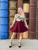 Burgundy Skater Skirt sold by Retrolicious