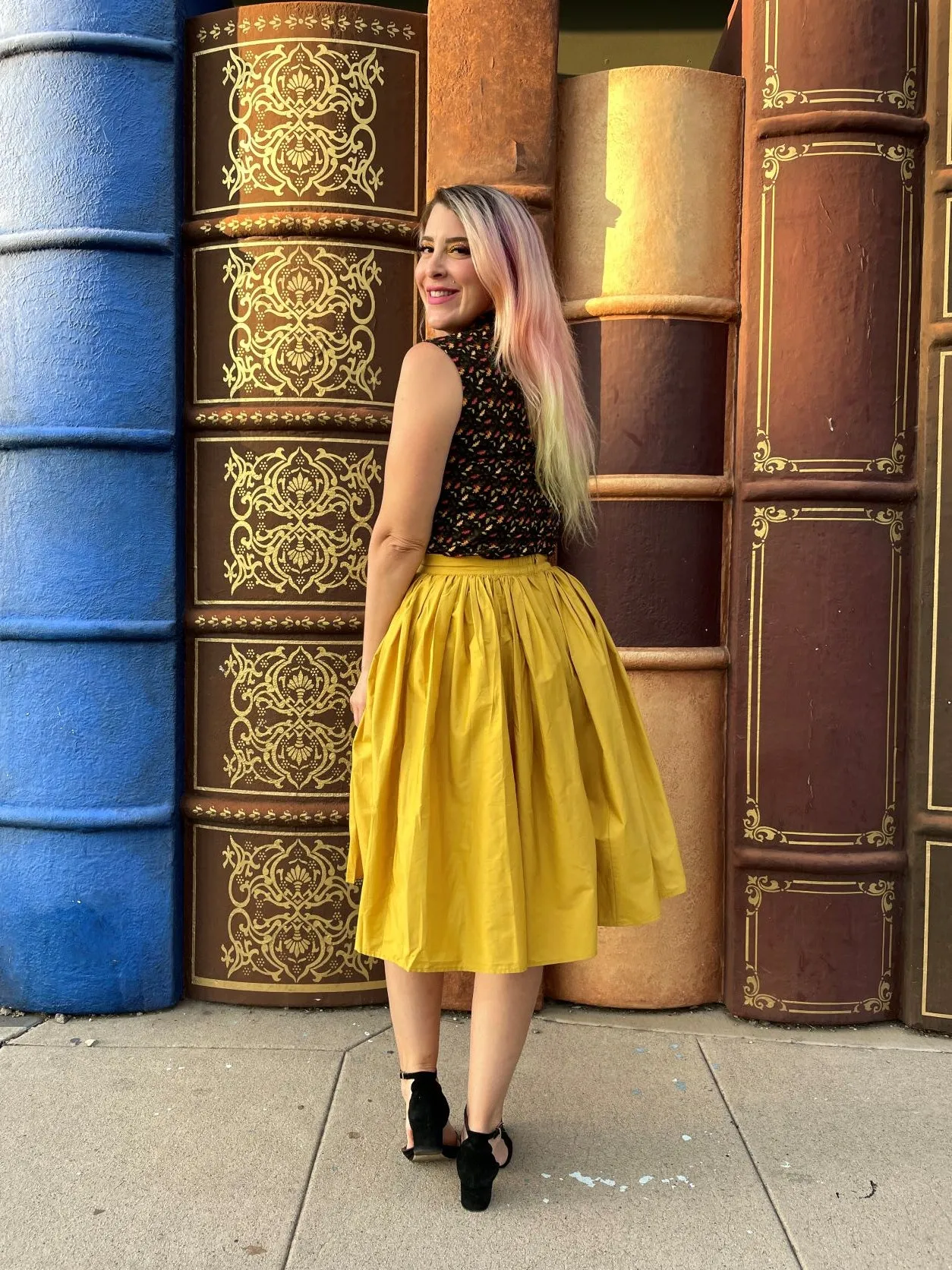 Peggy Swing Skirt in Mustard sold by Retrolicious product image thumbnail 3