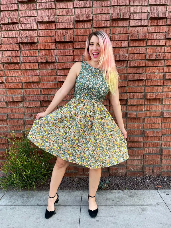 Cats in the Fields Twofer Dress - Plus Sizes only sold by Retrolicious
