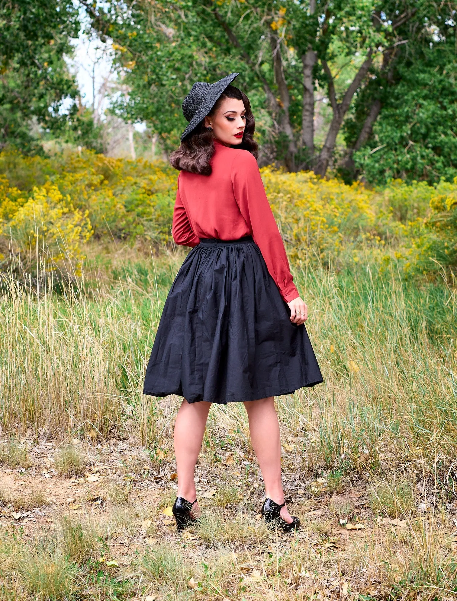 Helen Retro Blouse in Cognac - 3X only sold by Retrolicious product image thumbnail 3