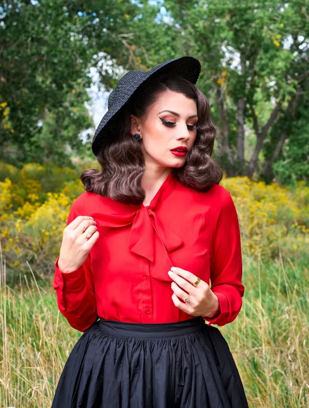 Helen Retro Blouse in Red - Plus Sizes only sold by Retrolicious