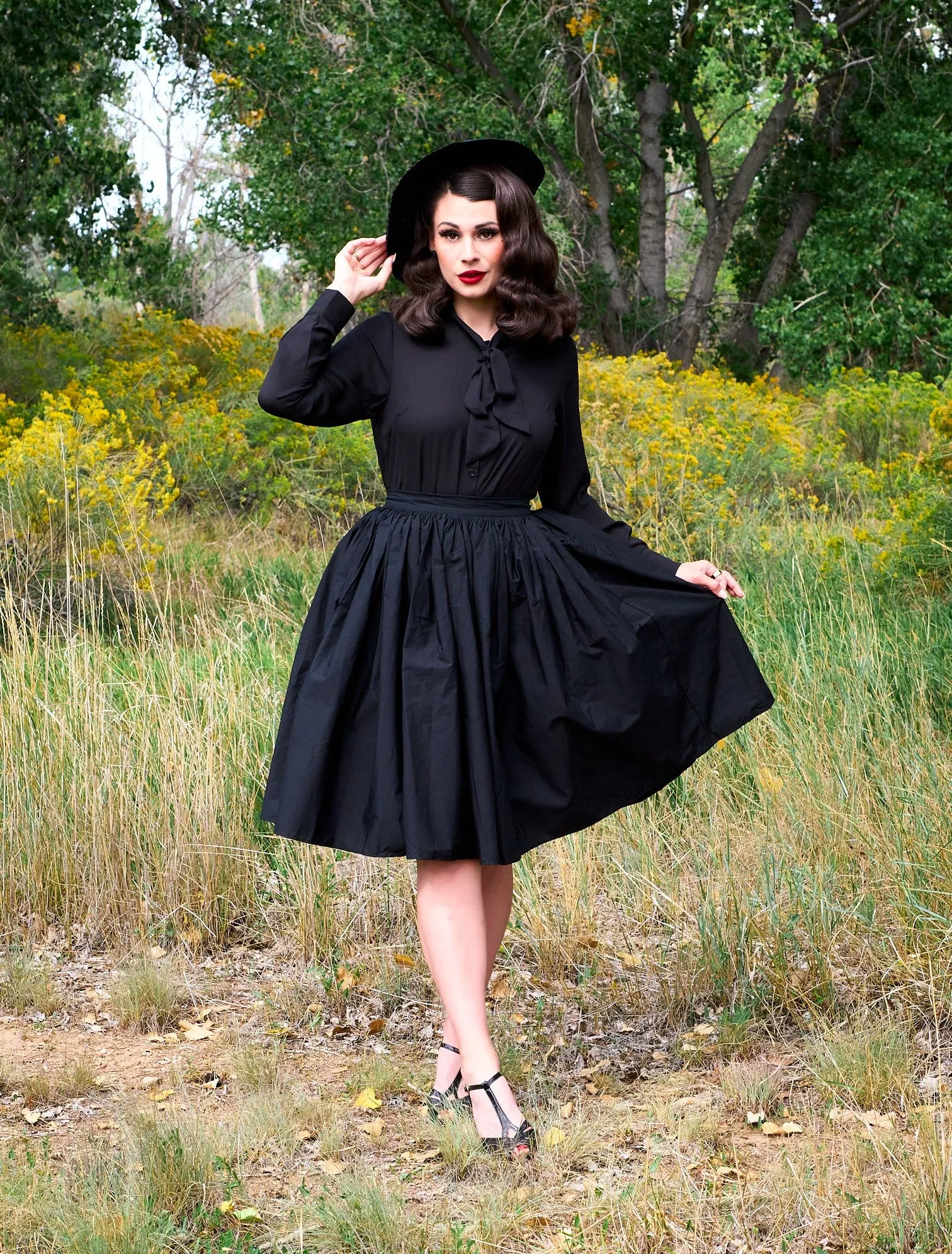 Helen Retro Blouse in Black sold by Retrolicious product image thumbnail 2