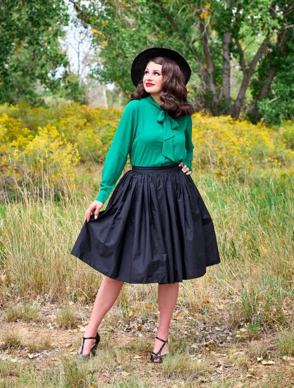 Peggy Swing Skirt in Black sold by Retrolicious