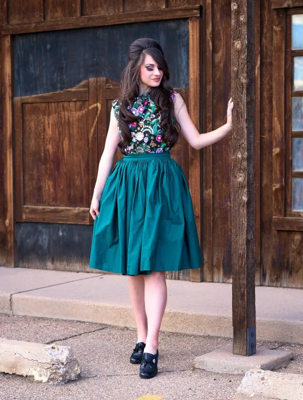 Peggy Swing Skirt in Green sold by Retrolicious
