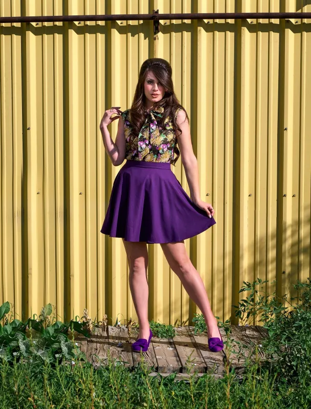 Purple Skater Skirt sold by Retrolicious