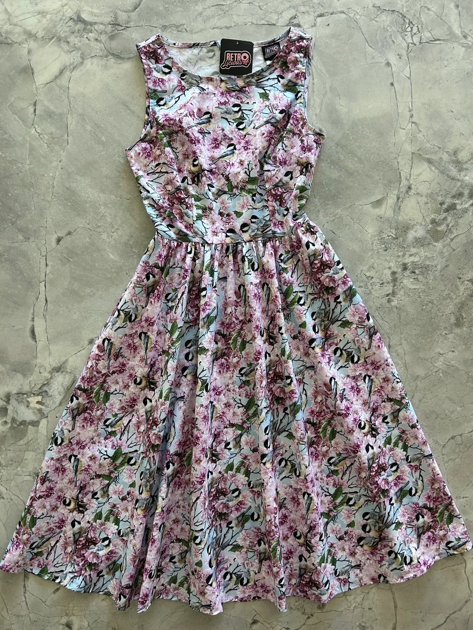 Birds Midi Dress - XL only, 1 left! sold by Retrolicious