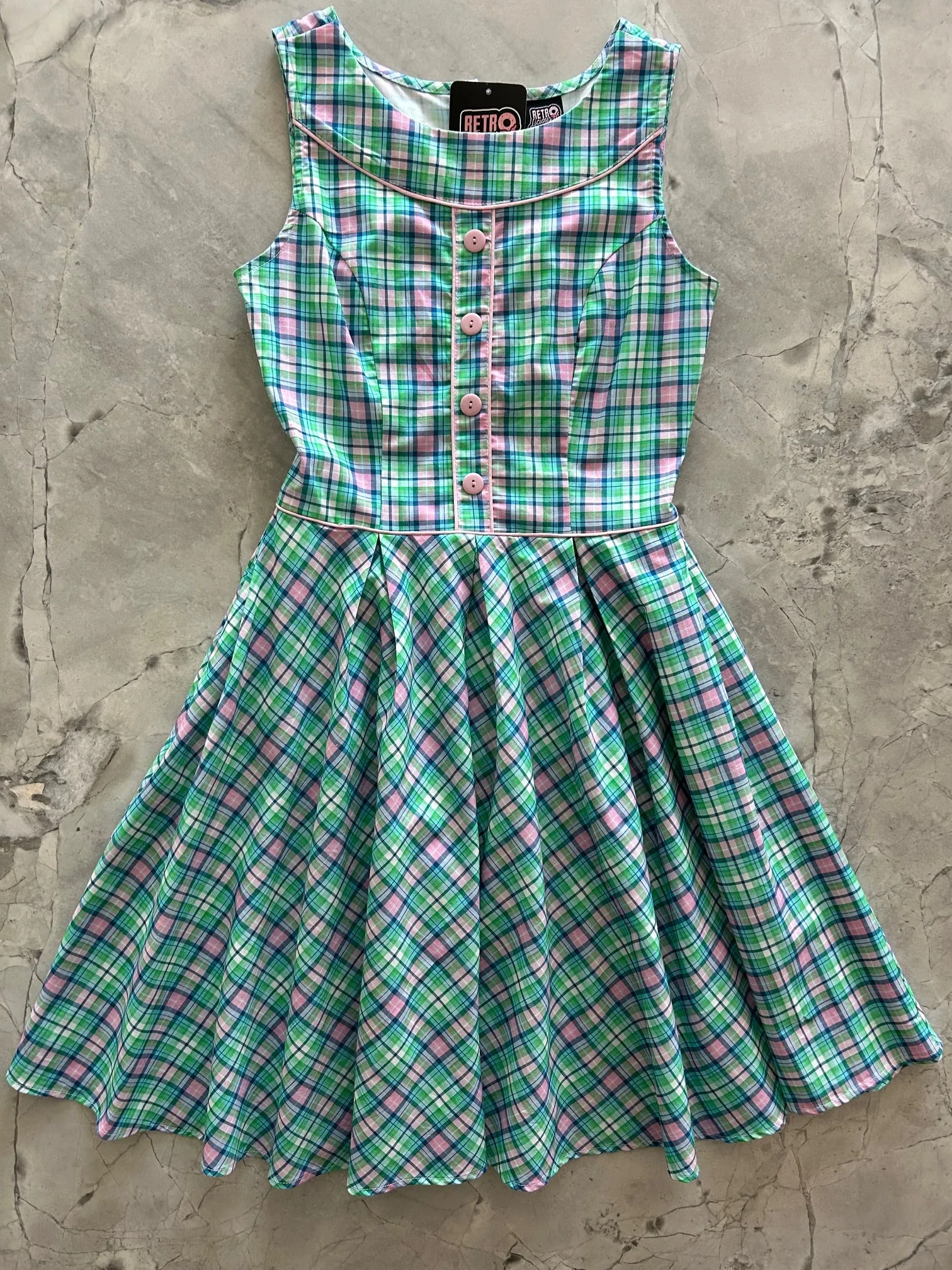 Elizabeth Dress in Plaid - Large only, 1 left! sold by Retrolicious