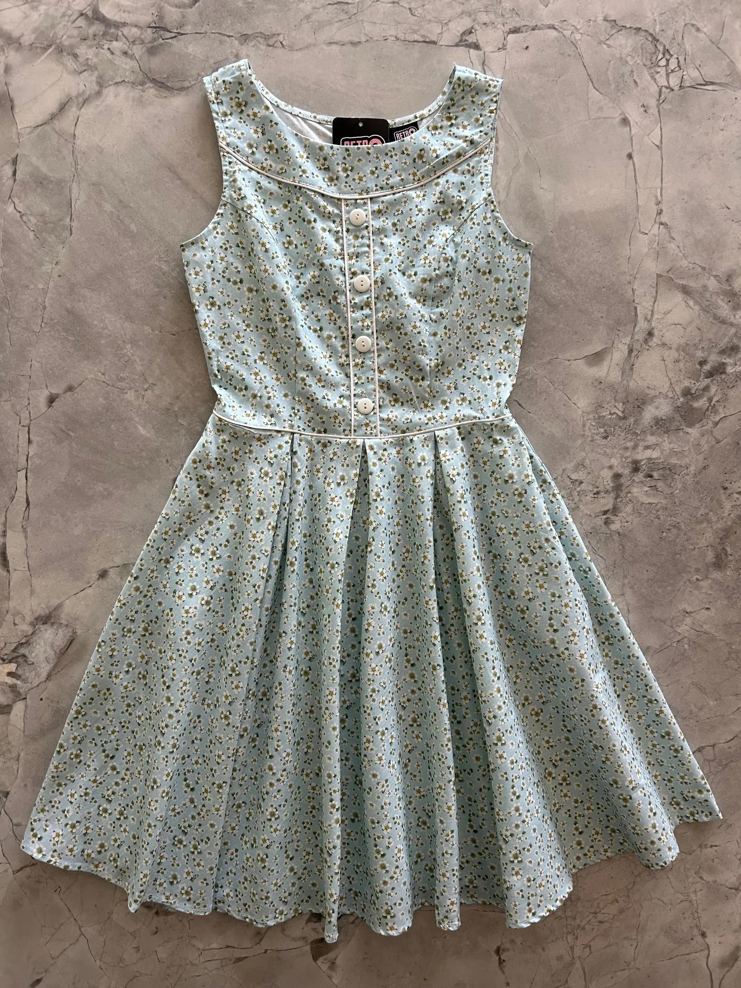 Elizabeth Dress in Petite Floral sold by Retrolicious