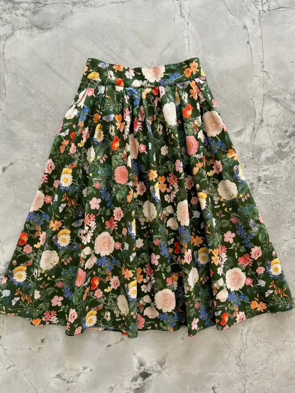 Dark Floral Doris Skirt sold by Retrolicious