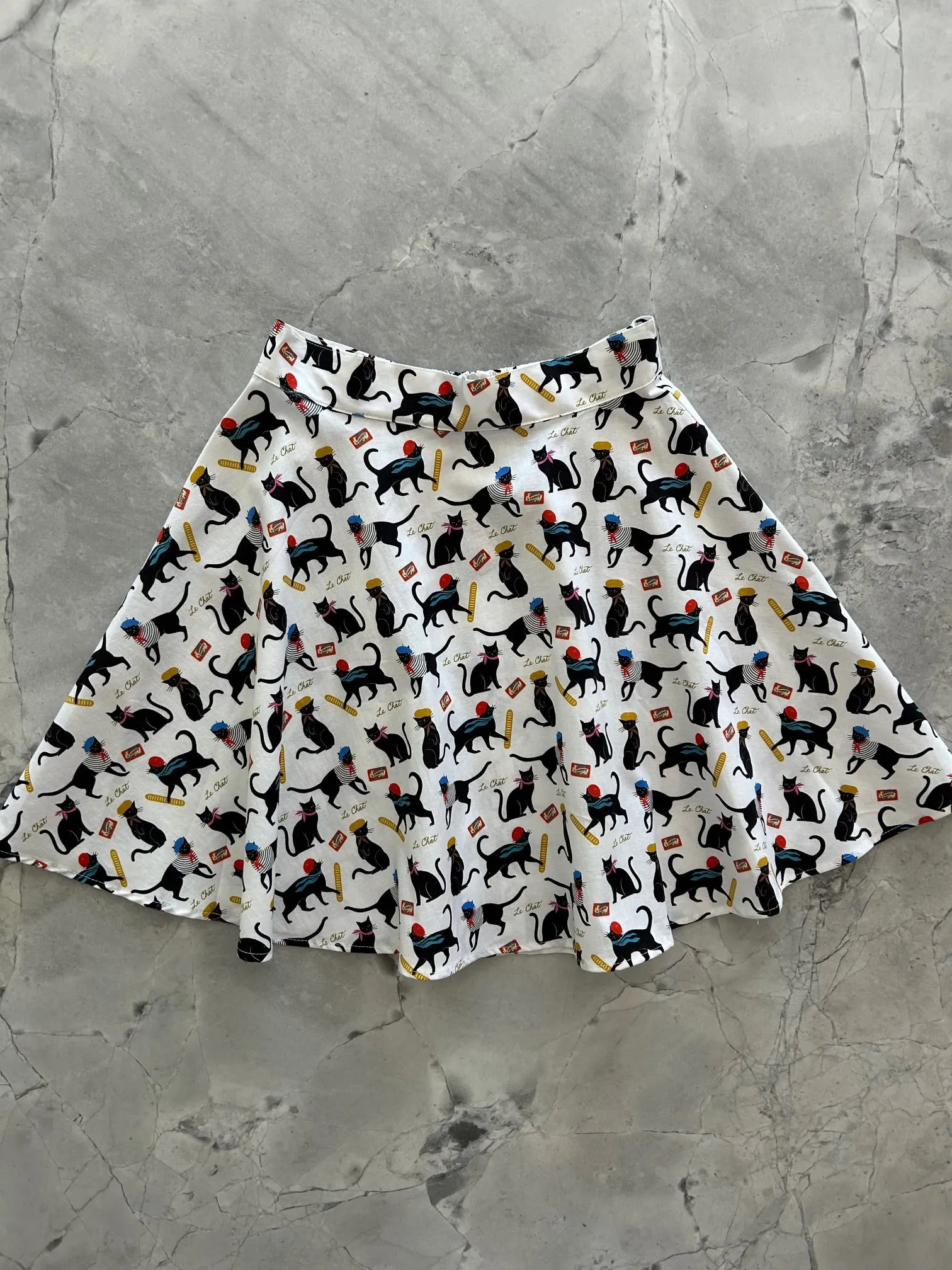 Le Chat Skater Skirt sold by Retrolicious