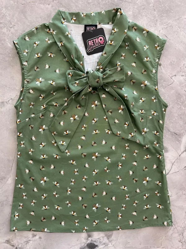 Bee Bow Top sold by Retrolicious