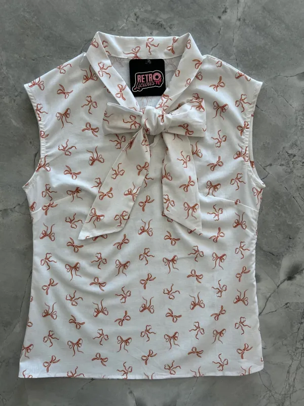 Pink Bows Bow Top sold by Retrolicious