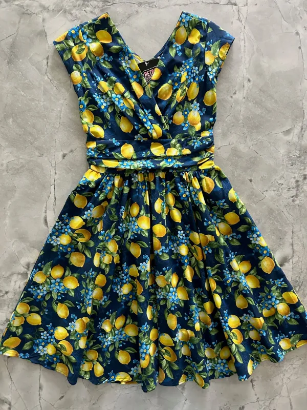 Lemon Floral Greta Dress - 1X only, 1 left! sold by Retrolicious