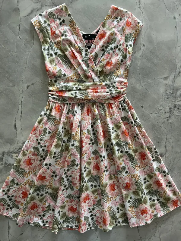 Pink Floral Greta Dress sold by Retrolicious
