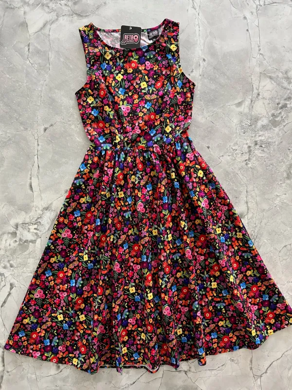 Butterfly Floral Midi Dress - XL only sold by Retrolicious