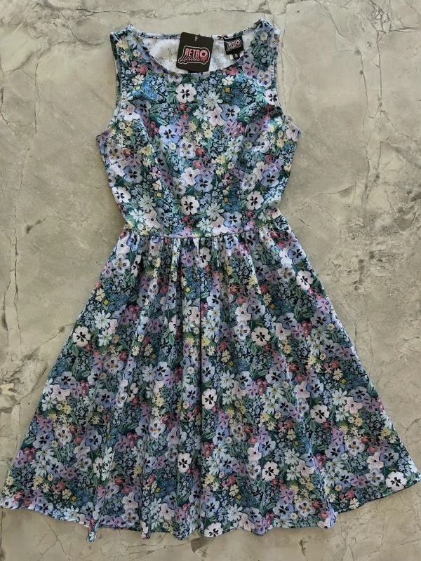 Painted Floral Vintage Dress sold by Retrolicious