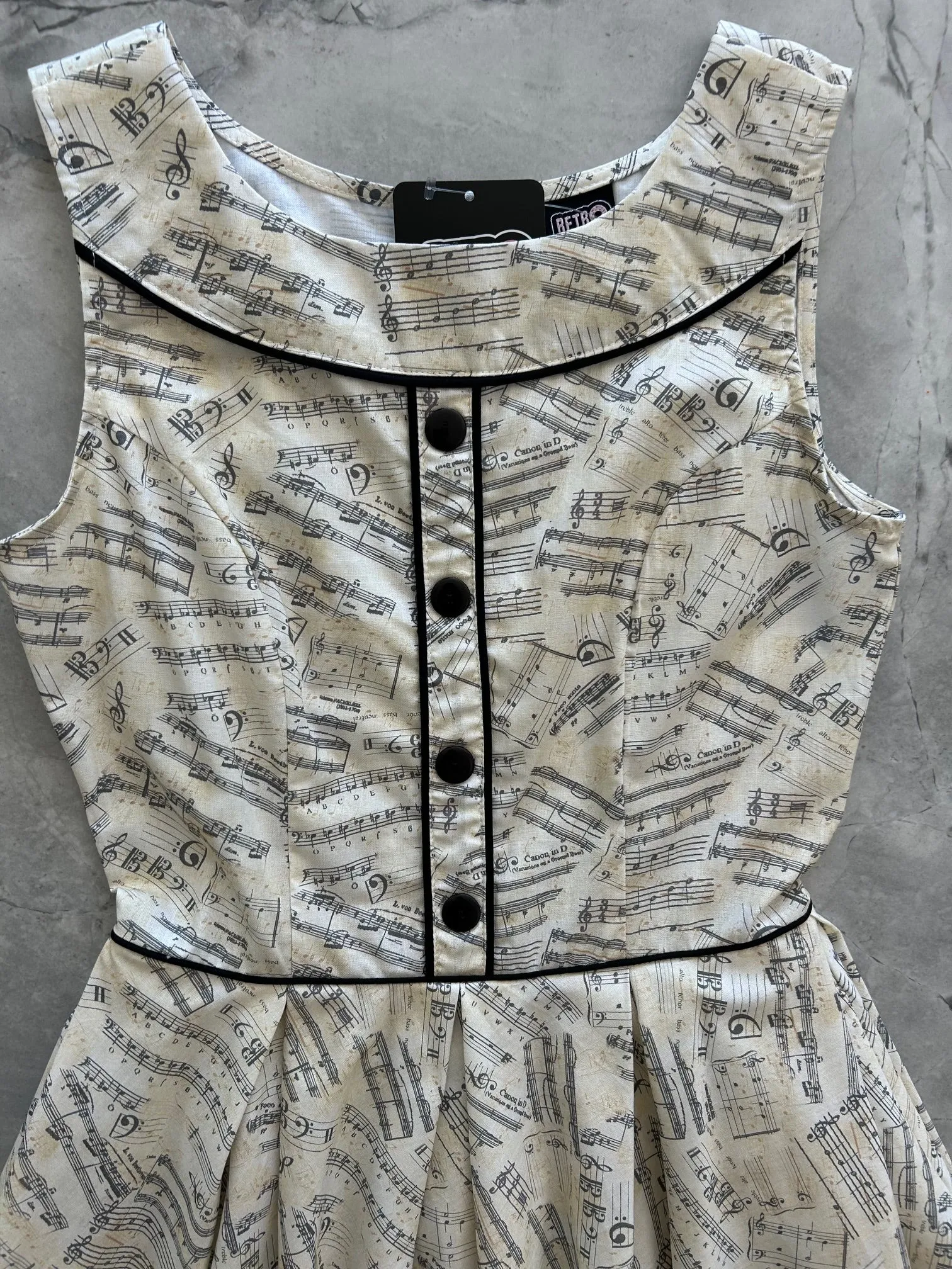 Elizabeth Dress in Music Notes - Small only, 1 left! sold by Retrolicious product image thumbnail 2