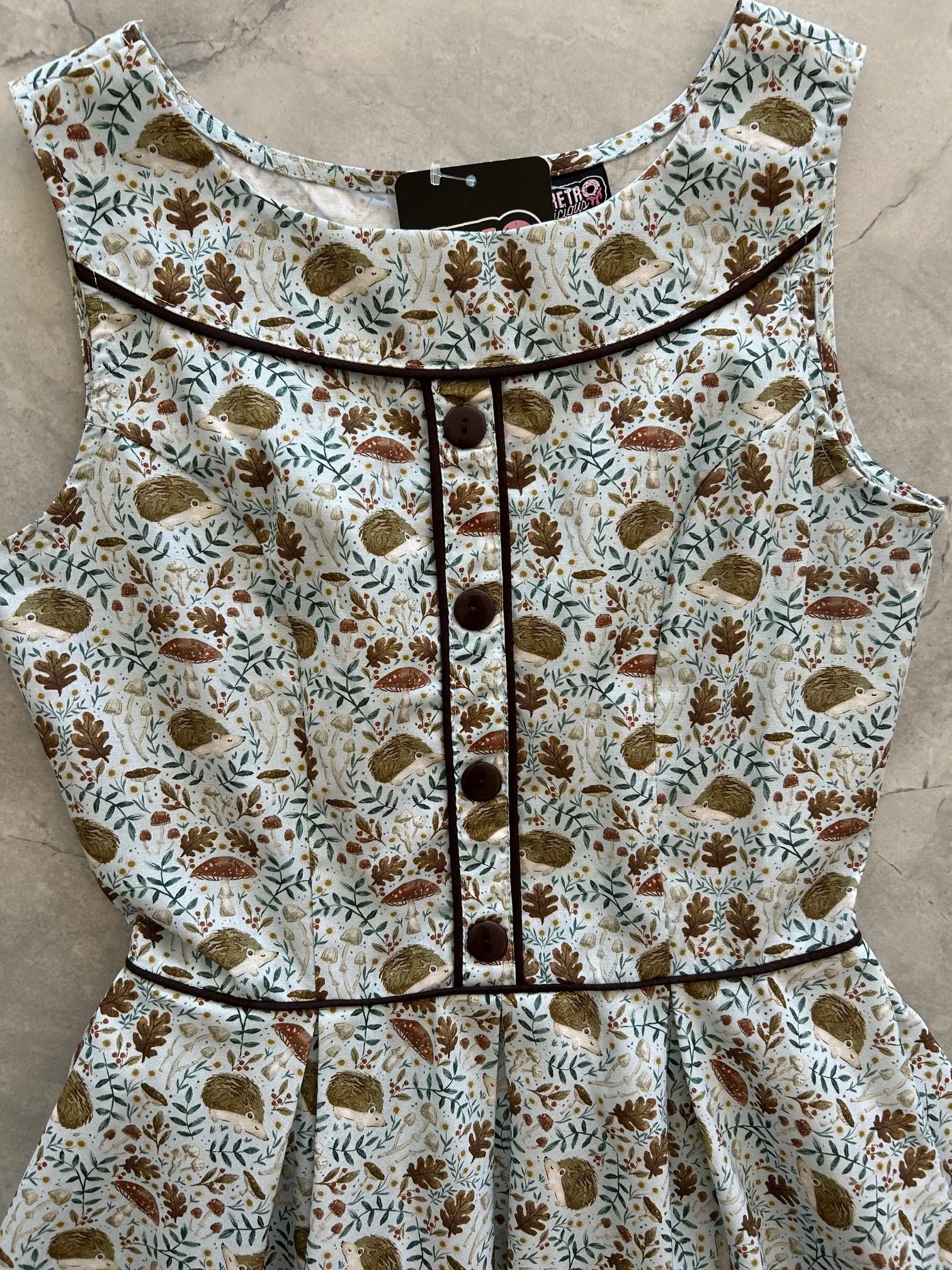 Elizabeth Dress in Hedgehogs sold by Retrolicious product image thumbnail 2