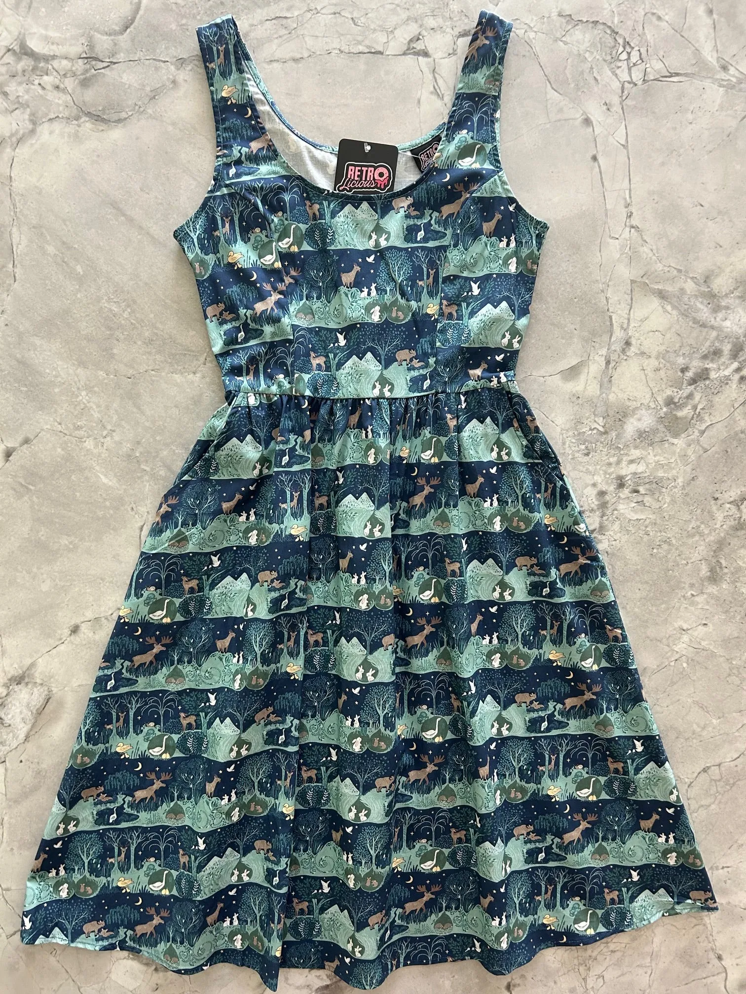 Wildlife Fit & Flare Dress - 4X only, 1 left! sold by Retrolicious