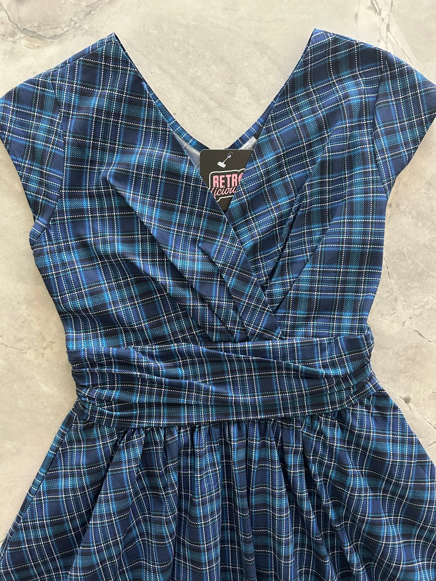 Blue Plaid Greta Dress sold by Retrolicious product image thumbnail 2