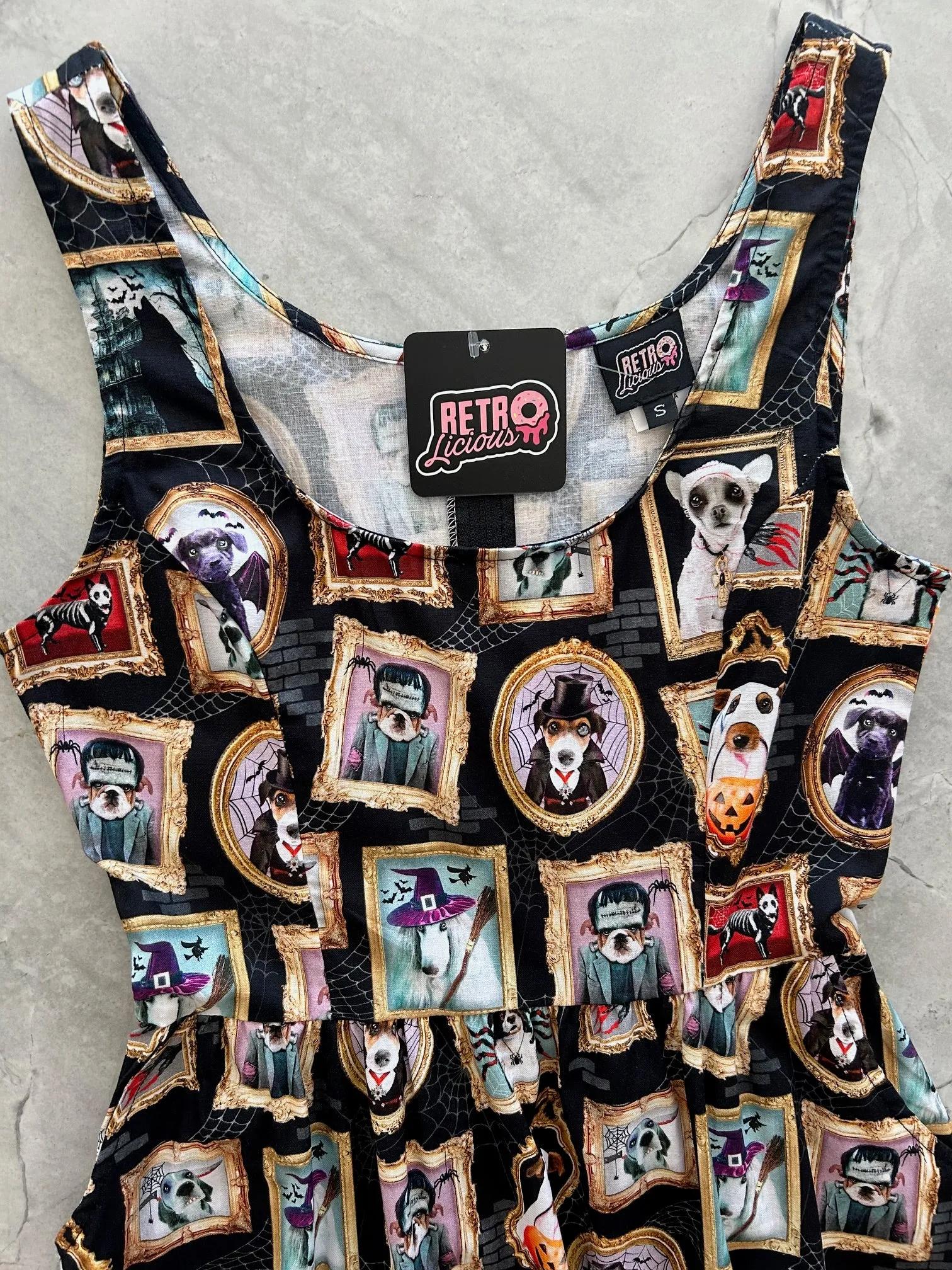 Haunted Hounds Fit & Flare Dress - Large only, 1 left! sold by Retrolicious product image thumbnail 2