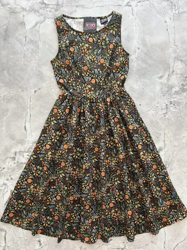 Pumpkin Foliage Midi Dress - 1X only sold by Retrolicious