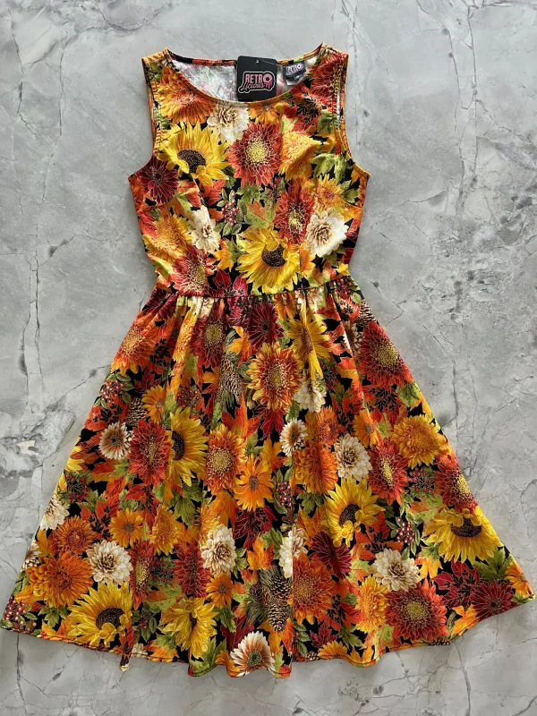 Sunflower Floral Vintage Dress sold by Retrolicious